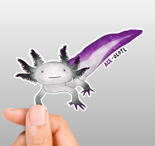 Ace-Olotl Sticker - Eco Vinyl - Asexual Axolotl Pride (FREE SHIPPING)