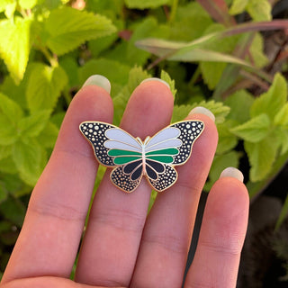 Neutrois Pride Butterfly Pin - 25% to Charity! - NonBinary Pride