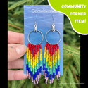 Beaded Rainbow Fringe Pride Earrings by OceanLoverJen (Indigenous Artist) - Community Corner Item!