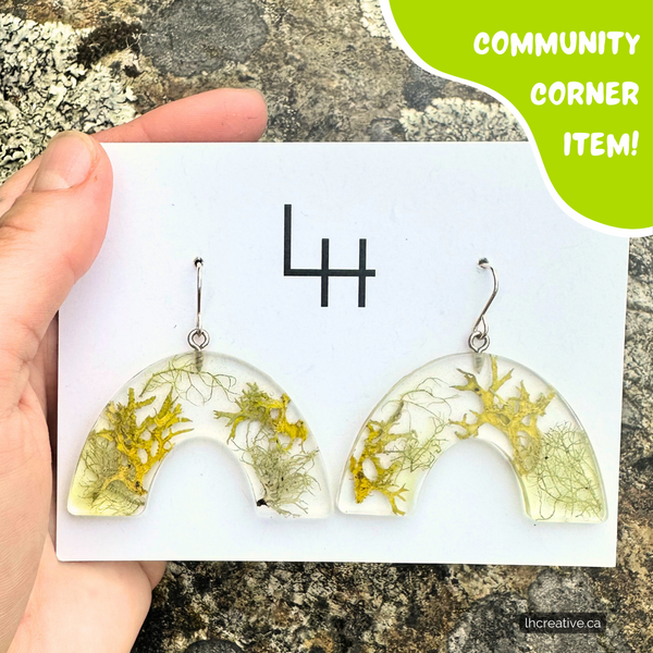 Lichen Resin Arch Earrings by LH Creative - Community Corner Item!