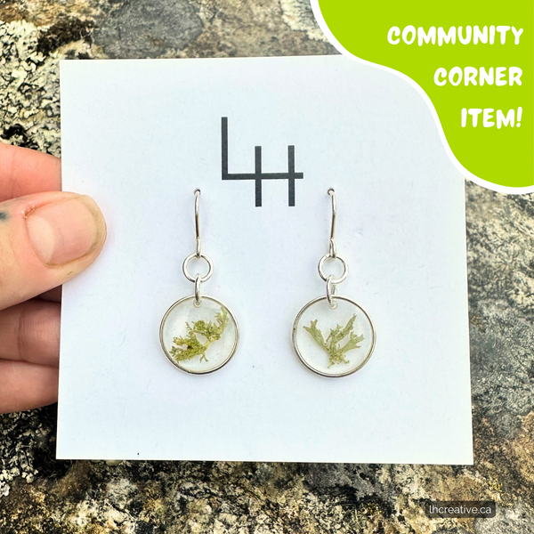 Lichen Resin Dangle Earrings by LH Creative - Community Corner Item!