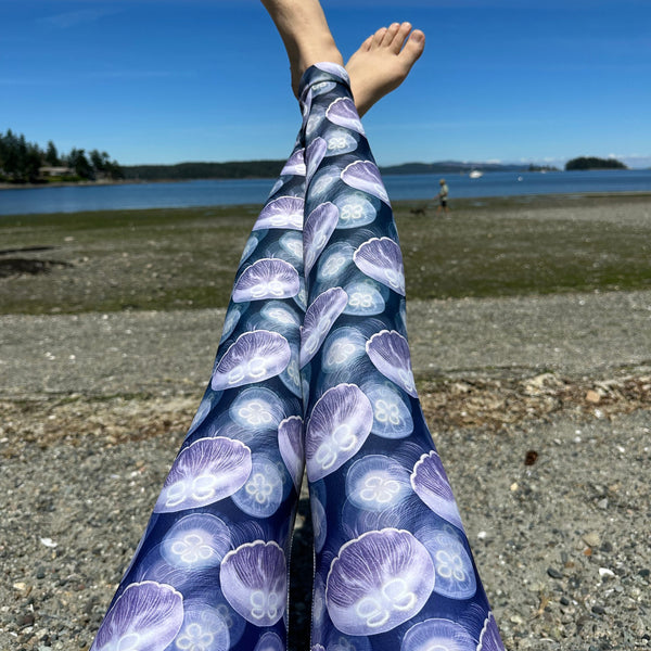 Moon Jellyfish UPF Leggings (XXS-6XL) - Wearable In Water - With or Without Pockets!! (FREE SHIPPING)