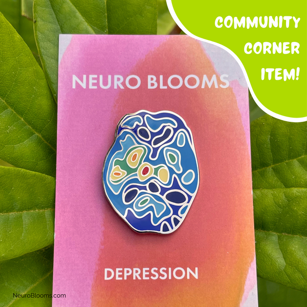 Depression Brain Scan Enamel Pin by Neuro Blooms - Community Corner Item!