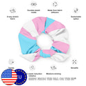 Trans Pride Scrunchie w/ Removable Bow - Recycled Polyester - Made from Fabric Offcuts :)