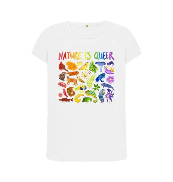 White SKU ONLY Nature Is Queer Eco Tee (Femme Style)