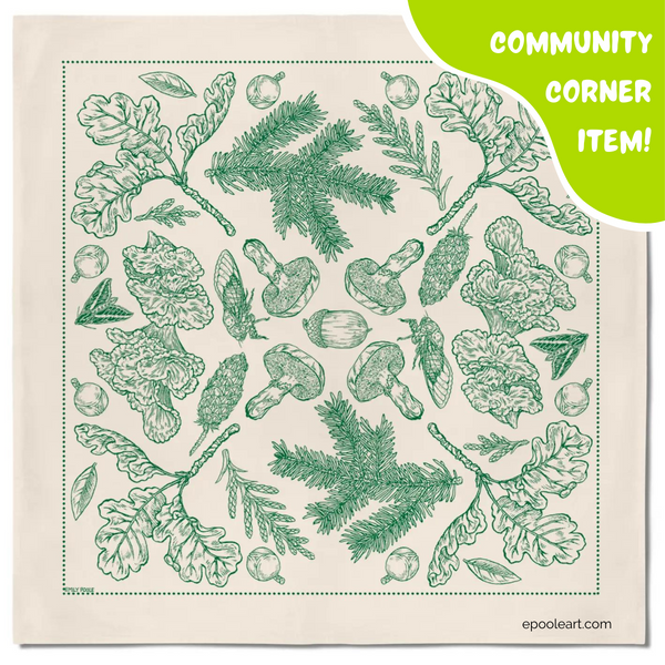 Forest Floor Bandana by Emily Poole (100% Cotton) - Community Corner Item!