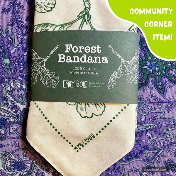 Forest Floor Bandana by Emily Poole (100% Cotton) - Community Corner Item!