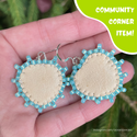 Beaded Abalone Heart Earrings by OceanLoverJen (Indigenous Artist) - Community Corner Item!