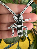 Banded Alder Borer Beetle Sticker (Eco Vinyl) - BAB - Rosalia funebris