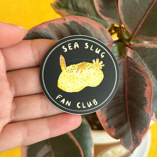 Sea Slug Fan Club Sticker (Vinyl) - Sea Lemon Nudibranch - FREE SHIPPING