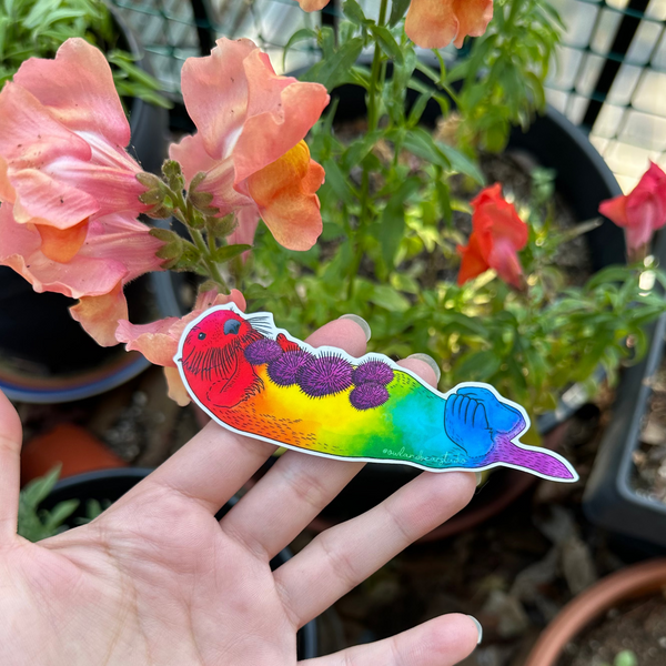 Rainbow Sea Otter Pride Sticker (Eco Vinyl)