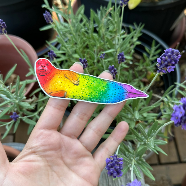 Rainbow Harbour Seal Pride Sticker (Eco Vinyl)
