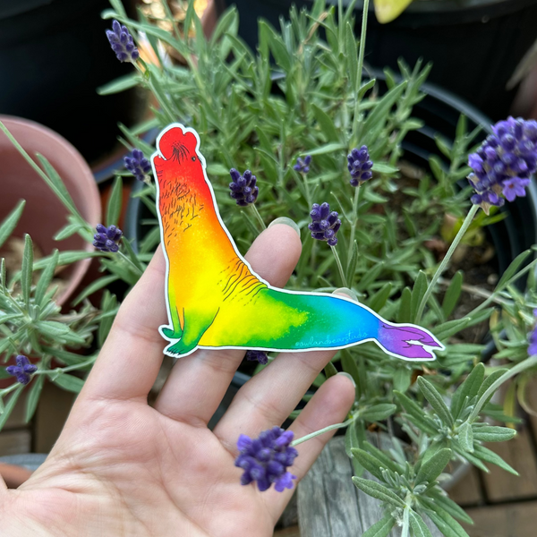 Rainbow Elephant Seal Pride Sticker (Eco Vinyl)
