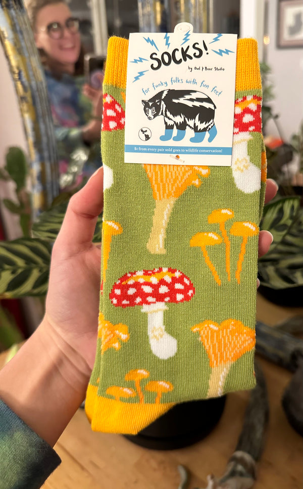Mushroom Socks - $1 to Charity! - 80% Bamboo