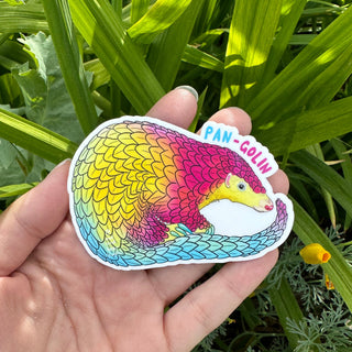 Pan-Golin Sticker (Eco Vinyl) - Pansexual Pride Pangolin