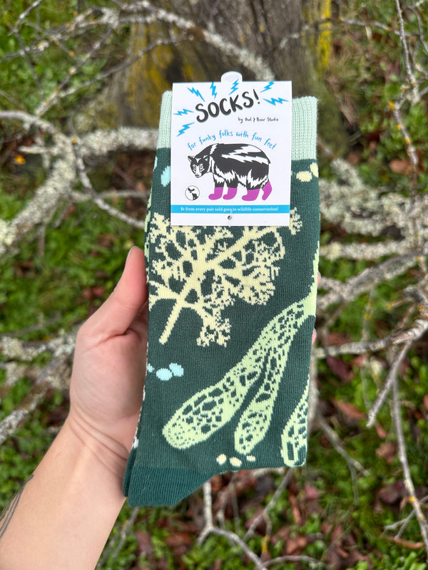 Lichen Socks - $1 to Charity! - 80% Bamboo