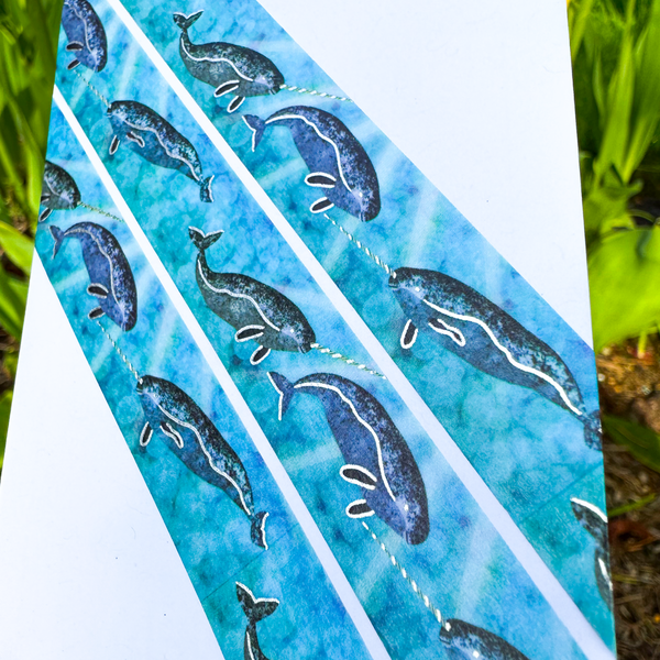 Narwhal Washi Tape! (Silver Foil) - Eco Friendly - Made from Wood Pulp!