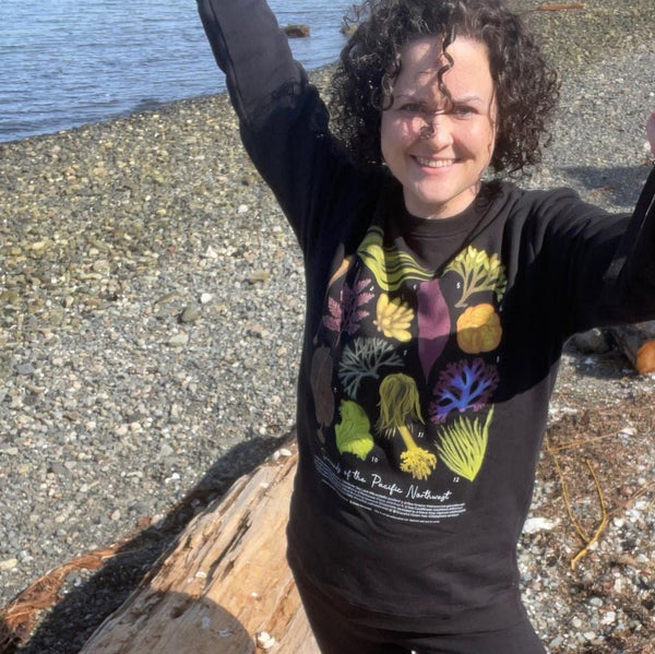 Seaweeds of the Pacific Northwest Crew Sweatshirt (XS-5XL) - 100% Cotton! - Masc & Femme Styles - Eco Friendly