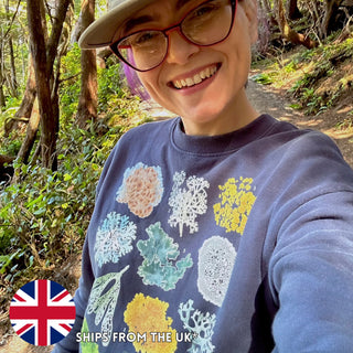 Lichens of the PNW Crew Sweatshirt (XS-5XL) - 100% Cotton! - Masc & Femme Styles - Eco Friendly