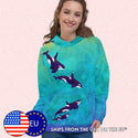 Orca Whales Hoodie - (XS-3XL) - Soft & Fleecy Recycled Polyester - FREE SHIPPING