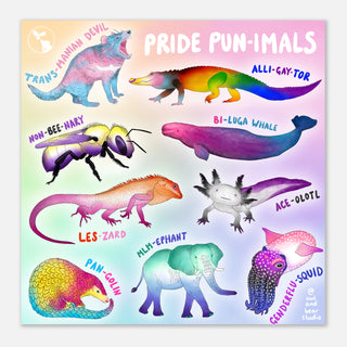 Pride Punimals Print - Punny Animals (Square, Multiple Sizes)