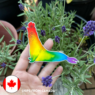 Rainbow Elephant Seal Pride Sticker (Eco Vinyl)