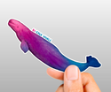 Bi-Luga Whale Sticker - Eco Vinyl - Beluga Bisexual Pride