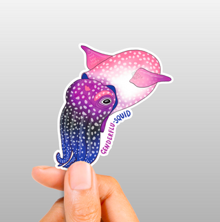Genderflu-Squid Sticker - Eco Vinyl - Squid Genderfluid Pride (FREE SHIPPING)