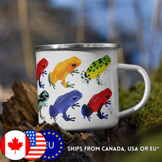 Strawberry Poison Frogs Enamel Camping Mug - 12 oz