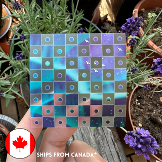 Tactile Aurora Checkers Sticker (Clear Vinyl) - Textured Stim Sticker