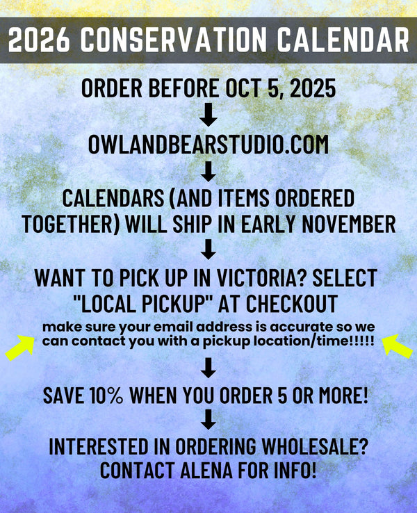 PREORDER! 2026 Conservation Calendar (includes 12 8x10