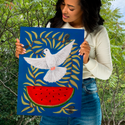 FUNDRAISER for Palestine - Dove, Watermelon, & Olive Branches Art Print - FREE SHIPPING