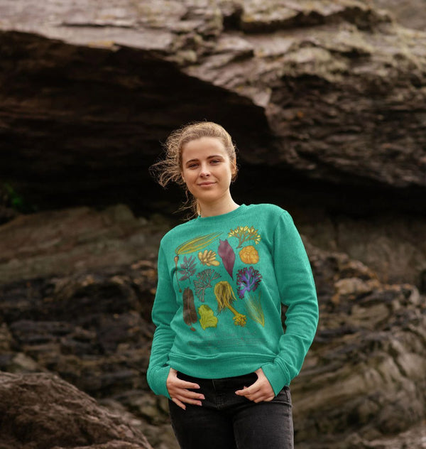 Seaweeds of the Pacific Northwest Crew Sweatshirt (XS-5XL) - 100% Cotton! - Masc & Femme Styles - Eco Friendly