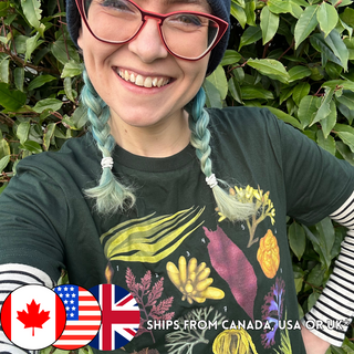 Seaweeds of the Pacific Northwest T-Shirt (100% Cotton) - Multiple Colours - Eco Friendly Tshirt!!