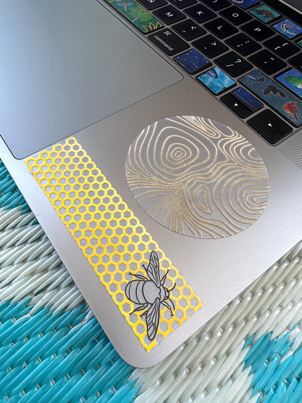 Tactile Bee & Honeycomb Sticker Strip (Clear Vinyl) - Textured Stim Sticker