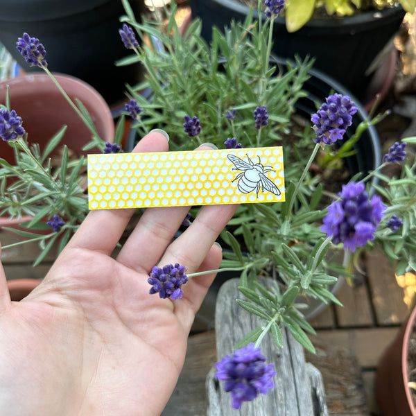 Tactile Bee & Honeycomb Sticker Strip (Clear Vinyl) - Textured Stim Sticker