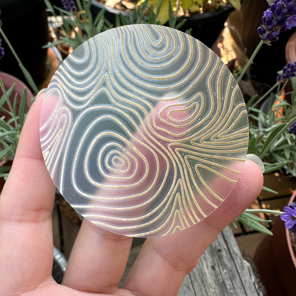 Tactile Wood Grain Sticker (Clear Vinyl) - Textured Stim Sticker