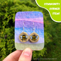 Handpainted Bee Earrings by Monica Short Art (Made from Scotch Broom!) - Community Corner Item!