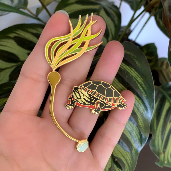 Western Painted Turtle Enamel Pin - 25% To Charity!