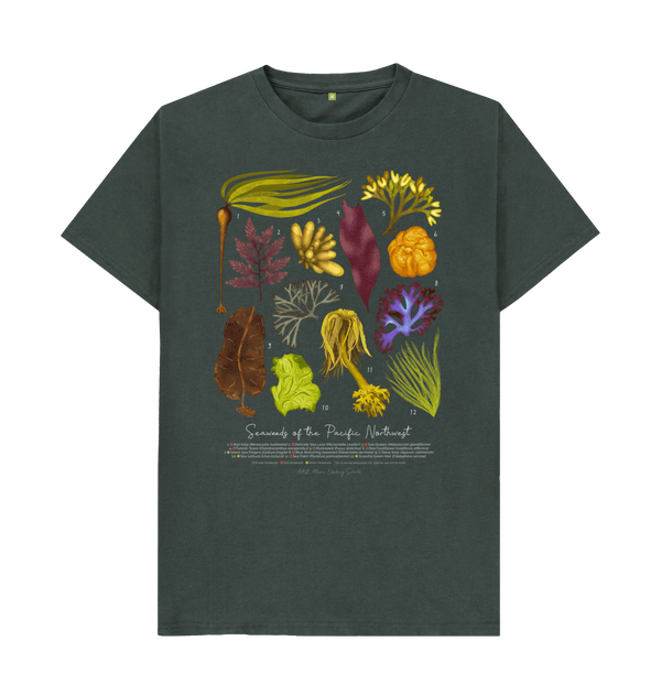 Seaweeds of the Pacific Northwest T-Shirt (100% Cotton) - Multiple Colours - Masc & Femme Styles - Eco Friendly Tshirt!!