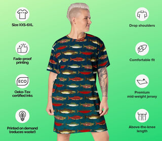 Salmon T-Shirt Dress (XXS-6XL) - FREE SHIPPING