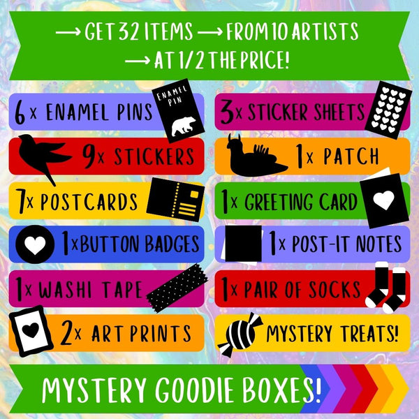 Limited Edition Mystery Boxes - 32 Goodies from 10 ARTISTS - Save over 50%! (FREE SHIPPING)