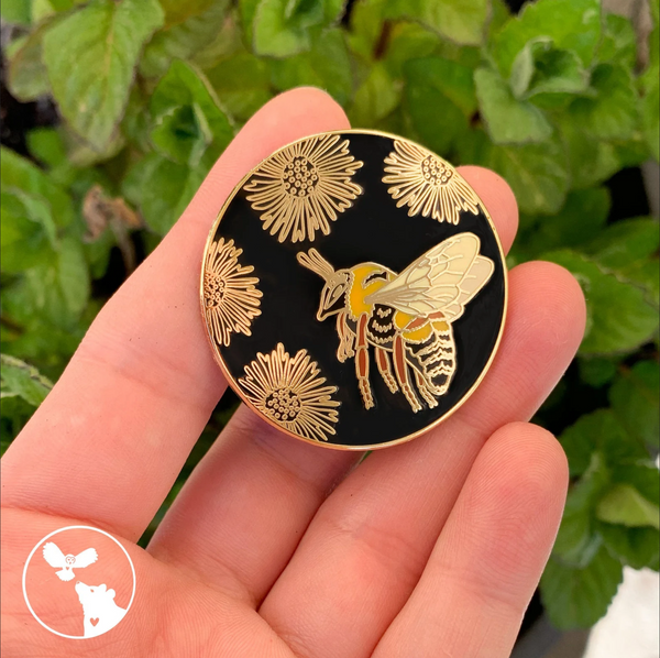 Rusty-Patched Bumble Bee Pin - 25% To Charity! - Bombus affinis
