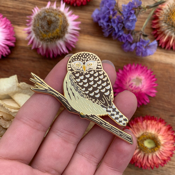 Northern Pygmy Owl Pin - 25% To Charity!