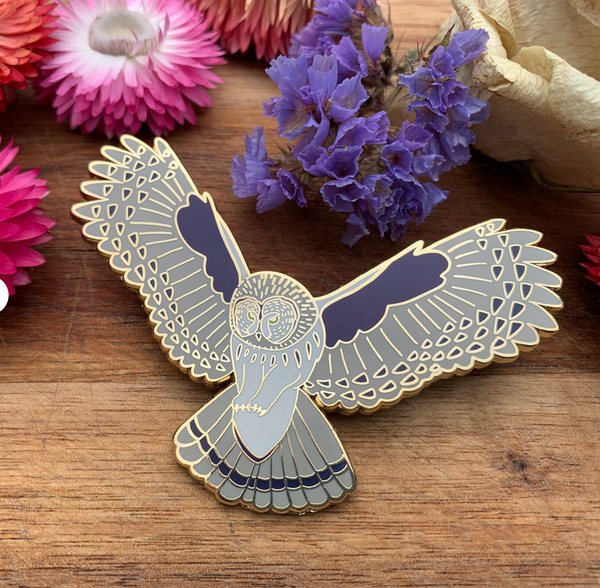Great Grey Owl Pin - 25% To Charity!