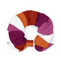 Lesbian Pride Community Flag Scrunchie w/ Removable Bow - Made from Fabric Offcuts :)