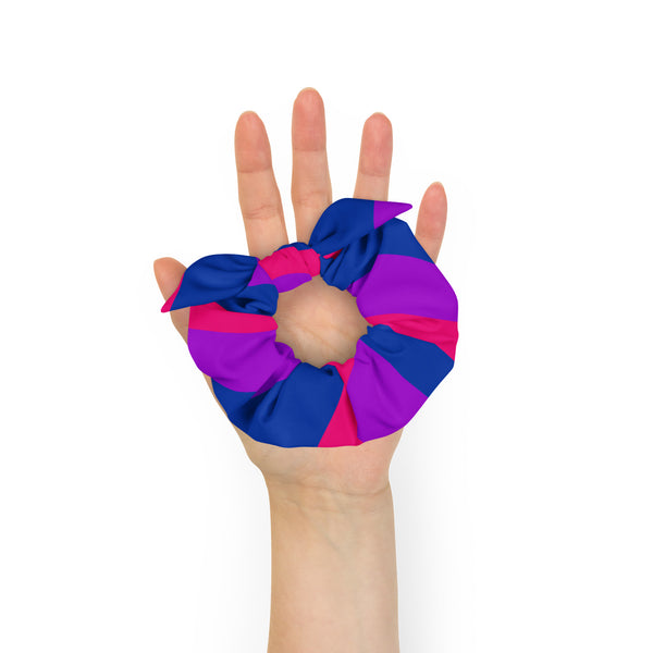 Bisexual Pride Scrunchie w/ Removable Bow - Made from Fabric Offcuts :)