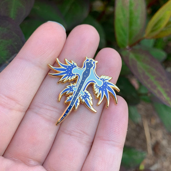 Blue Dragon Nudibranch Pin - 25% to Charity! - Glaucus atlanticus