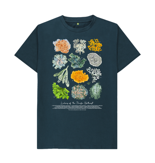 Lichens of the PNW T-Shirt (100% Cotton) - Multiple Colours - Masc & Femme Styles - Eco Friendly!!