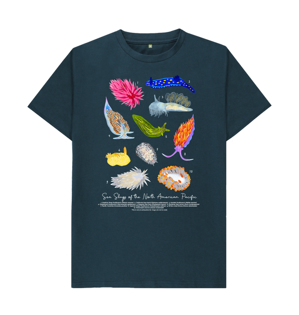 Sea Slugs of the North American Pacific T-Shirt (100% Cotton) - Multiple Colours - Masc & Femme Styles - Eco Friendly!